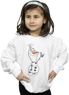 Disney Meisjes Frozen 2 Olaf en Salamander Sweatshirt (Wit) - maat 3-4J / 98-104cm