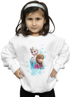 Disney Meisjes Frozen Elsa en Anna Zussen Sweatshirt (Wit)