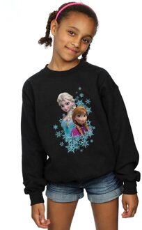 Disney Meisjes Frozen Elsa en Anna Zussen Sweatshirt (Zwart) - maat 9-11J / 128cm-146cm