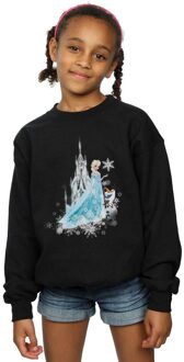 Disney Meisjes Frozen Elsa en Olaf Winter Magie Sweatshirt (Zwart) - 12-13J / 152-158cm