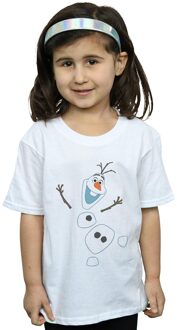 Disney Meisjes Frozen Olaf Deconstructed Katoenen T-Shirt (Wit) - 5-6J / 110-116cm