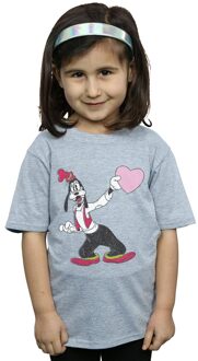 Disney Meisjes Goofy Liefde Hart Katoenen T-Shirt (Sportgrijs) - maat 9-11J / 128cm-146cm Lichtgrijs
