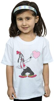 Disney Meisjes Goofy Liefde Hart Katoenen T-Shirt (Wit) - 12-13J / 152-158cm