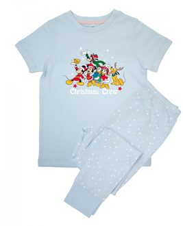 Disney Meisjes Kerstmis Crew Minnie Mouse Sterren Lange Pyjama Set (Babyblauw) Lichtblauw - 7-8J / 122-128cm