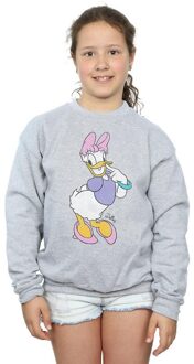 Disney Meisjes Klassiek Daisy Eend Sweatshirt (Sportgrijs) - maat 12-13J / 152-158cm Lichtgrijs
