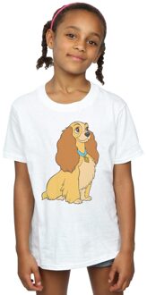 Disney Meisjes Lady And The Tramp Lady Spaghetti Hart Katoenen T-Shirt (Wit)
