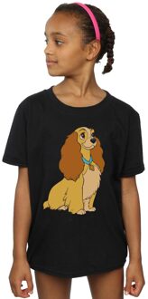 Disney Meisjes Lady And The Tramp Lady Spaghetti Hart Katoenen T-Shirt (Zwart) - 3-4J / 98-104cm