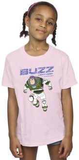 Disney Meisjes Lightyear Buzz Sprong naar Actie Katoenen T-Shirt (Baby Roze) - 9-11J / 128cm-146cm