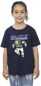 Disney Meisjes Lightyear Buzz Sprong naar Actie Katoenen T-Shirt (Marineblauw) - maat 9-11J / 128cm-146cm Navy