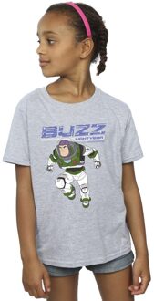 Disney Meisjes Lightyear Buzz Sprong naar Actie Katoenen T-Shirt (Sportgrijs) Lichtgrijs