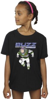Disney Meisjes Lightyear Buzz Sprong naar Actie Katoenen T-Shirt (Zwart)