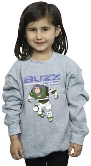 Disney Meisjes Lightyear Buzz Sprong naar Actie Sweatshirt (Sportgrijs) Lichtgrijs - 3-4J / 98-104cm