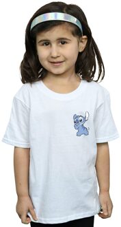 Disney Meisjes Lilo En Stitch Achterzijde Borst Print Katoenen T-Shirt (Wit) - maat 12-13J / 152-158cm