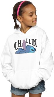 Disney Meisjes Lilo en Stitch Chillin Hoodie (Wit)