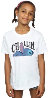 Disney Meisjes Lilo en Stitch Chillin Katoenen T-Shirt (Wit) - maat