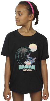 Disney Meisjes Lilo en Stitch Hawaii Katoenen T-Shirt (Zwart) - 5-6J / 110-116cm