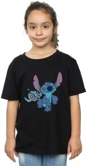 Disney Meisjes Lilo en Stitch Hypnotized Katoenen T-Shirt (Zwart) - maat