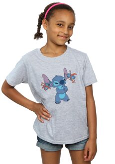 Disney Meisjes Lilo en Stitch Kleine Duivels Katoenen T-Shirt (Sportgrijs) - maat 12-13J / 152-158cm Lichtgrijs