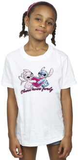 Disney Meisjes Lilo En Stitch Ohana Hart Met Engel Katoenen T-Shirt (Wit) - 12-13J / 152-158cm