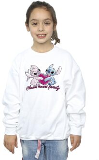 Disney Meisjes Lilo En Stitch Ohana Hart Met Engel Sweatshirt (Wit) - 3-4J / 98-104cm