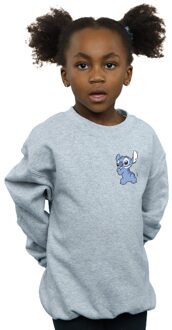 Disney Meisjes Lilo En Stitch Rugzijde Borst Print Sweatshirt (Sportgrijs) Lichtgrijs