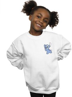 Disney Meisjes Lilo En Stitch Rugzijde Borst Print Sweatshirt (Wit) - maat 12-13J / 152-158cm