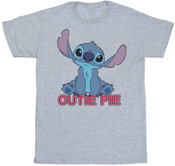 Disney Meisjes Lilo en Stitch Stitch Cutie Pie Katoenen T-shirt (Sportgrijs) Lichtgrijs - 12-13J / 152-158cm