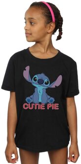 Disney Meisjes Lilo en Stitch Stitch Cutie Pie Katoenen T-shirt (Zwart)