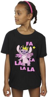 Disney Meisjes Lilo & Stitch Angel Fa La La Katoenen T-Shirt (Zwart) - maat 12-13J / 152-158cm