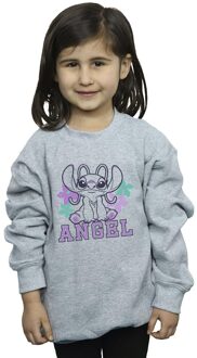 Disney Meisjes Lilo & Stitch Engel Sweatshirt (Sportgrijs) - maat 7-8J / 122-128cm Lichtgrijs