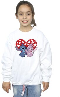 Disney Meisjes Lilo & Stitch Harten Sweatshirt (Wit) - maat 12-13J / 152-158cm