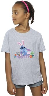 Disney Meisjes Lilo & Stitch Hippity Hop Stitch Katoenen T-shirt (Sportgrijs) - maat Lichtgrijs