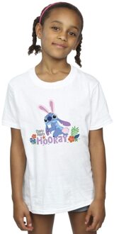 Disney Meisjes Lilo & Stitch Hippity Hop Stitch Katoenen T-shirt (Wit)