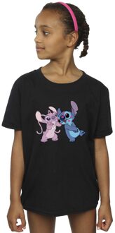Disney Meisjes Lilo & Stitch Kusjes Katoenen T-shirt (Zwart) - 12-13J / 152-158cm