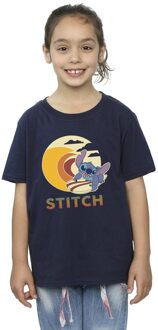 Disney Meisjes Lilo & Stitch Summer Waves Katoenen T-shirt (Marineblauw) - maat 5-6J / 110-116cm Navy