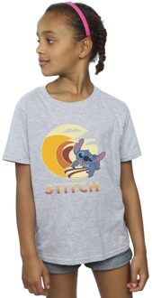 Disney Meisjes Lilo & Stitch Summer Waves Katoenen T-shirt (Sportgrijs) - maat 5-6J / 110-116cm Lichtgrijs