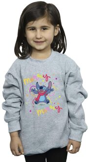 Disney Meisjes Lilo & Stitch Vrolijk Regenboog Sweatshirt (Sportgrijs) Lichtgrijs - 5-6J / 110-116cm