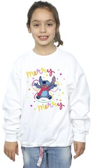 Disney Meisjes Lilo & Stitch Vrolijk Regenboog Sweatshirt (Wit) - 9-11J / 128cm-146cm