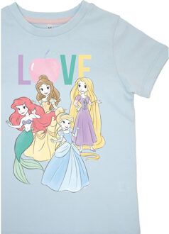 Disney Meisjes Love Princess AOP Lange Pyjama Set met Korte Mouwen (Babyblauw) Lichtblauw - 3-4J / 98-104cm