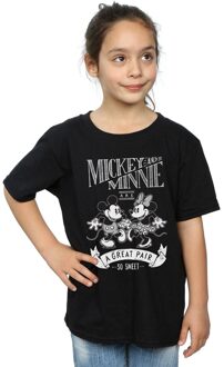 Disney Meisjes Mickey en Minnie Mouse Geweldig Paar Katoenen T-shirt (Zwart) - maat