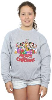 Disney Meisjes Mickey Mouse en vrienden Kerstmis Sweatshirt (Sportgrijs) - maat 9-11J / 128cm-146cm Lichtgrijs