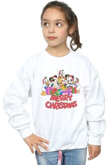 Disney Meisjes Mickey Mouse en vrienden Kerstmis Sweatshirt (Wit) - maat 7-8J / 122-128cm
