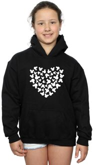 Disney Meisjes Mickey Mouse Hart Silhouet Hoodie (Zwart) - 7-8J / 122-128cm