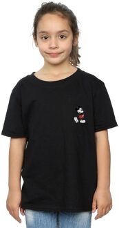 Disney Meisjes Mickey Mouse Kickin Retro Borst Katoenen T-shirt (Zwart) - maat 9-11J / 128cm-146cm