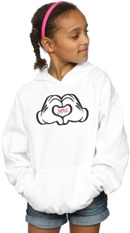 Disney Meisjes Mickey Mouse Loves You Hoodie (Wit) - 12-13J / 152-158cm