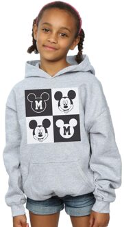 Disney Meisjes Mickey Mouse Smiling Squares Hoodie (Sportgrijs) Lichtgrijs