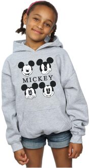 Disney Meisjes Mickey Mouse Vier Hoofden Hoodie (Sportgrijs) - maat 7-8J / 122-128cm Lichtgrijs