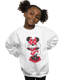 Disney Meisjes Minnie Mouse Bow Eyes Sweatshirt (Wit) - maat 12-13J / 152-158cm