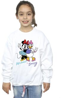 Disney Meisjes Minnie Mouse en Daisy Sweatshirt (Wit) - 3-4J / 98-104cm