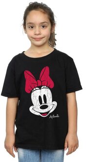 Disney Meisjes Minnie Mouse Gezicht Katoenen T-Shirt (Zwart) - maat 12-13J / 152-158cm